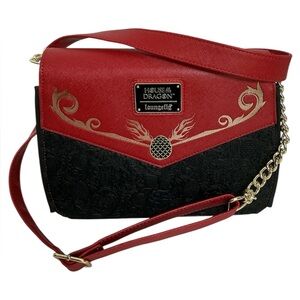 Loungefly House of the Dragon All Over Print Targaryen Crossbody Bag Black & Red